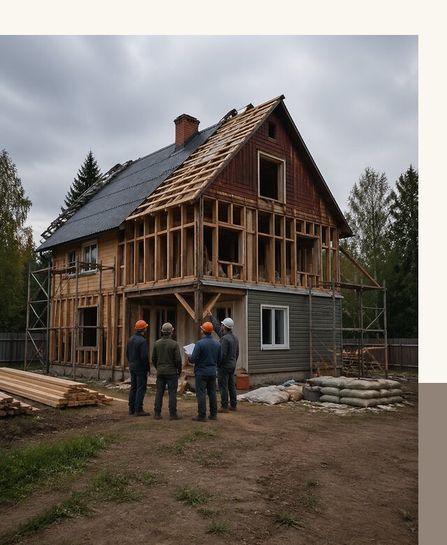 Реконструкция дачного дома в Гатчине под ключ с проектом